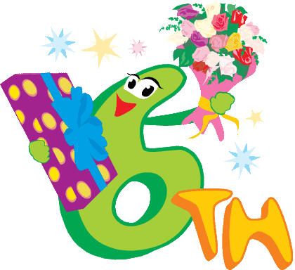 6th anniversary clipart.