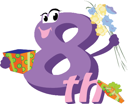 8th anniversary clipart