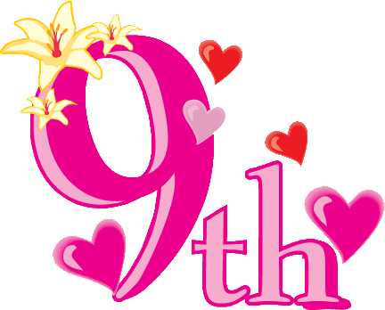 9th anniversary clipart.