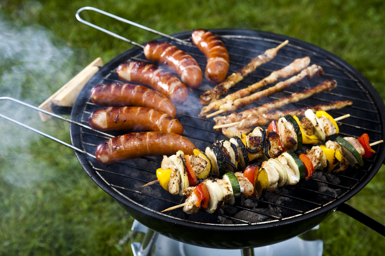 Barbecue on a hot grill