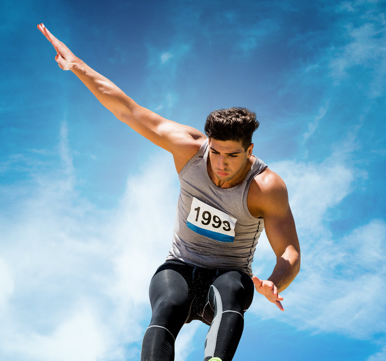 Athlete jumping